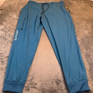 Barco One Cargo Jogger Scrubs Mens Large 6-Pocket Performance Bahama Blue NWT